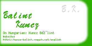 balint kuncz business card